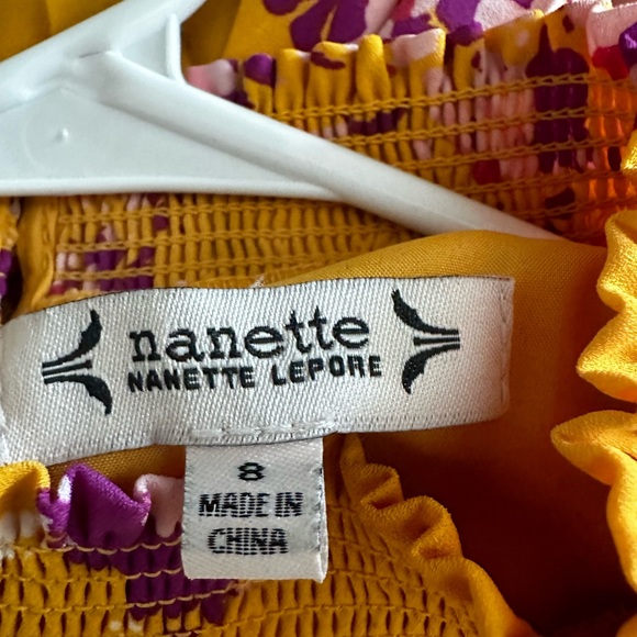 Nanette Lepore Floral Print Pleated Dress Mango Mojito Spring Summer - Picture 5 of 5